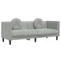 3-seater light gray velvet sofa with cushions by , Sofas - Ref: Foro24-372642, Price: 236,34 €, Discount: %