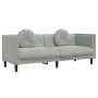 3-Sitzer-Sofa aus hellgrauem Samt mit Kissen von , Sofas - Ref: Foro24-372642, Preis: 240,23 €, Rabatt: %