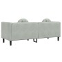 3-Sitzer-Sofa aus hellgrauem Samt mit Kissen von , Sofas - Ref: Foro24-372642, Preis: 240,23 €, Rabatt: %