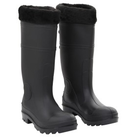 Botas de agua con calcetines extraíbles negro número 38 PVC