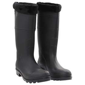 Botas de agua con calcetines extraíbles negro número 46 PVC