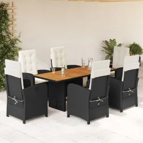 7-piece garden dining set and black synthetic rattan cushions by , Garden sets - Ref: Foro24-3212272, Price: 879,48 €, Discou...