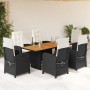 7-teiliges Garten-Essset und schwarze Kissen aus synthetischem Rattan von , Gartensets - Ref: Foro24-3212272, Preis: 815,20 €...
