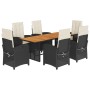 7-piece garden dining set and black synthetic rattan cushions by , Garden sets - Ref: Foro24-3212272, Price: 815,55 €, Discou...