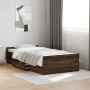 Eichenbraunes Holzwerkstoffbett mit Schubladen 75x190 cm von , Betten und Lattenroste - Ref: Foro24-3280355, Preis: 113,16 €,...