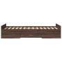 Cama con cajones madera de ingeniería marrón roble 75x190 cm de , Camas y somieres - Ref: Foro24-3280355, Precio: 113,06 €