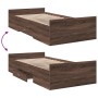 Eichenbraunes Holzwerkstoffbett mit Schubladen 75x190 cm von , Betten und Lattenroste - Ref: Foro24-3280355, Preis: 113,16 €,...