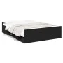 Black engineered wood bed with drawers 140x190 cm by , Beds and slatted bases - Ref: Foro24-3280308, Price: 162,53 €, Discoun...