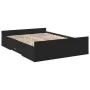 Black engineered wood bed with drawers 140x190 cm by , Beds and slatted bases - Ref: Foro24-3280308, Price: 162,53 €, Discoun...