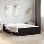 Schwarzes Holzwerkstoffbett mit Schubladen 140x190 cm von , Betten und Lattenroste - Ref: Foro24-3280308, Preis: 164,81 €, Ra...