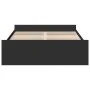 Black engineered wood bed with drawers 140x190 cm by , Beds and slatted bases - Ref: Foro24-3280308, Price: 162,53 €, Discoun...