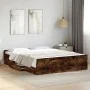 Smoked oak engineered wood bed with drawers 150x200 cm by , Beds and slatted bases - Ref: Foro24-3280290, Price: 147,61 €, Di...
