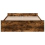 Smoked oak engineered wood bed with drawers 150x200 cm by , Beds and slatted bases - Ref: Foro24-3280290, Price: 149,46 €, Di...