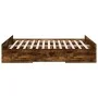 Smoked oak engineered wood bed with drawers 150x200 cm by , Beds and slatted bases - Ref: Foro24-3280290, Price: 147,61 €, Di...