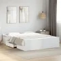 Estructura cama con cajones madera ingeniería blanca 150x200 cm de , Camas y somieres - Ref: Foro24-3280286, Precio: 149,00 €...
