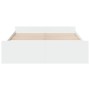 White engineered wood bed frame with drawers 150x200 cm by , Beds and slatted bases - Ref: Foro24-3280286, Price: 150,80 €, D...