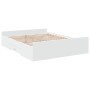 Weißer Holzwerkstoff-Bettrahmen mit Schubladen 150 x 200 cm von , Betten und Lattenroste - Ref: Foro24-3280286, Preis: 150,80...