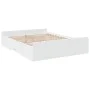 White engineered wood bed frame with drawers 150x200 cm by , Beds and slatted bases - Ref: Foro24-3280286, Price: 149,01 €, D...