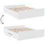 Weißer Holzwerkstoff-Bettrahmen mit Schubladen 150 x 200 cm von , Betten und Lattenroste - Ref: Foro24-3280286, Preis: 150,80...