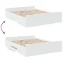 White engineered wood bed frame with drawers 150x200 cm by , Beds and slatted bases - Ref: Foro24-3280286, Price: 149,01 €, D...