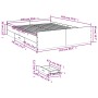 Weißer Holzwerkstoff-Bettrahmen mit Schubladen 150 x 200 cm von , Betten und Lattenroste - Ref: Foro24-3280286, Preis: 150,80...
