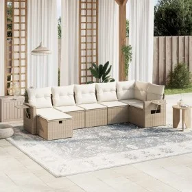 Set sofás de jardín 7 piezas y cojines ratán sintético beige by , Garden sets - Ref: Foro24-3263814, Price: 488,45 €, Discoun...