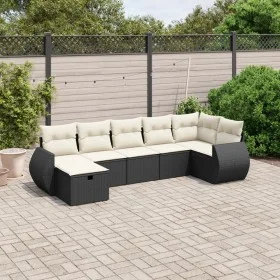 7-piece garden dining set and black synthetic rattan cushions by , Garden sets - Ref: Foro24-3264122, Price: 446,54 €, Discou...