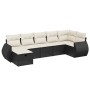 7-teiliges Garten-Essset und schwarze Kissen aus synthetischem Rattan von , Gartensets - Ref: Foro24-3264122, Preis: 407,60 €...