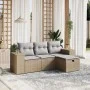 Juego de sofás jardín con cojines beige mezcla 4 pzas ratán PE by , Garden sets - Ref: Foro24-3264375, Price: 273,05 €, Disco...