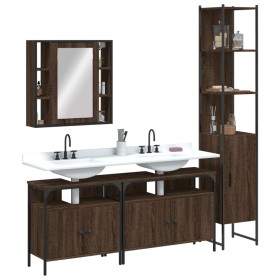 Bathroom furniture set 4 pieces oak brown plywood by , Bathroom furniture - Ref: Foro24-3214749, Price: 252,09 €, Discount: %