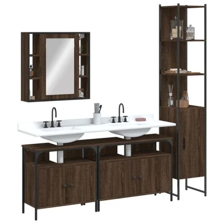 Badezimmermöbel-Set, 4-teilig, Eichenbraun-Sperrholz von , Badezimmermöbel - Ref: Foro24-3214749, Preis: 248,21 €, Rabatt: %
