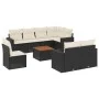8-teiliges Gartensofa-Set und schwarze synthetische Rattankissen von , Gartensets - Ref: Foro24-3256546, Preis: 547,84 €, Rab...