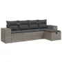 Gartensofa-Set mit Kissen, 5-teilig, graues synthetisches Rattan von , Gartensets - Ref: Foro24-3264396, Preis: 319,98 €, Rab...