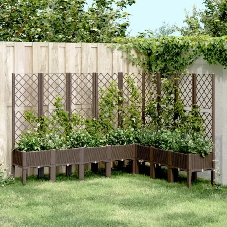 Planter with brown PP trellis 200x160x142 cm by , Pots and planters - Ref: Foro24-367945, Price: 281,78 €, Discount: %
