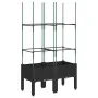 Planter with trellis PP black 80x40x142.5 cm by , Pots and planters - Ref: Foro24-367953, Price: 47,12 €, Discount: %