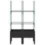 Planter with trellis PP black 80x40x142.5 cm by , Pots and planters - Ref: Foro24-367953, Price: 47,12 €, Discount: %