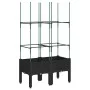 Planter with trellis PP black 80x40x142.5 cm by , Pots and planters - Ref: Foro24-367953, Price: 47,12 €, Discount: %