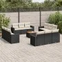 Gartensofa- und Kissenset 13-teilig aus schwarzem synthetischem Rattan von , Gartensets - Ref: Foro24-3256385, Preis: 898,32 ...
