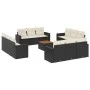 Garden sofa and cushion set 13 pieces black synthetic rattan by , Garden sets - Ref: Foro24-3256385, Price: 855,60 €, Discoun...
