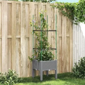 Pflanzgefäß mit Gitter PP hellgrau 40x40x142,5 cm von , Töpfe und Pflanzgefäße - Ref: Foro24-367947, Preis: 31,76 €, Rabatt: %