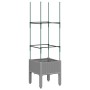 Planter with trellis PP light gray 40x40x142.5 cm by , Pots and planters - Ref: Foro24-367947, Price: 32,09 €, Discount: %