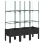 Planter with black PP trellis 120x40x142.5 cm by , Pots and planters - Ref: Foro24-367958, Price: 68,50 €, Discount: %