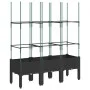 Planter with black PP trellis 120x40x142.5 cm by , Pots and planters - Ref: Foro24-367958, Price: 68,50 €, Discount: %