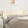 Cabecero de cuero sintético color crema 147x16x78/88 cm