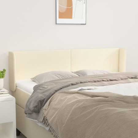 Cabecero de cuero sintético color crema 147x16x78/88 cm