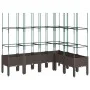Planter with brown PP trellis 160x120x142.5 cm by , Pots and planters - Ref: Foro24-367970, Price: 122,06 €, Discount: %