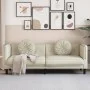 Cream velvet 3-seater sofa with cushions by , Sofas - Ref: Foro24-372649, Price: 273,67 €, Discount: %