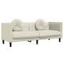 Cream velvet 3-seater sofa with cushions by , Sofas - Ref: Foro24-372649, Price: 277,60 €, Discount: %