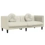 Cream velvet 3-seater sofa with cushions by , Sofas - Ref: Foro24-372649, Price: 273,67 €, Discount: %