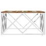 Mesa de centro acero inoxidable y madera reciclada plateada de vidaXL, Mesas de centro - Ref: Foro24-349976, Precio: 93,73 €,...